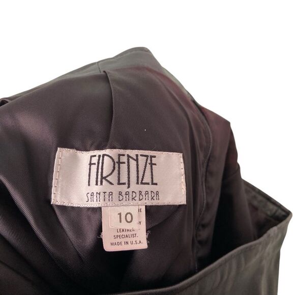 Vintage Firenze Santa Barbara Black Genuine Leather Skirt in Size 10 - Picture 4 of 10